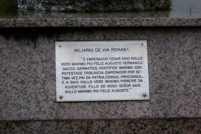 miliario romano boimorto, placa